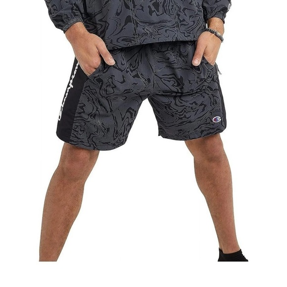 Champion Mens Gray Printed Nylon Casual Shorts NWT - Picture 5 of 7